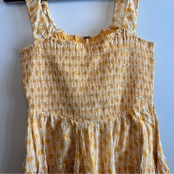 Free People Sweet Annie Mini Dress in Sunshine Combo Size Large - Picture 5 of 9